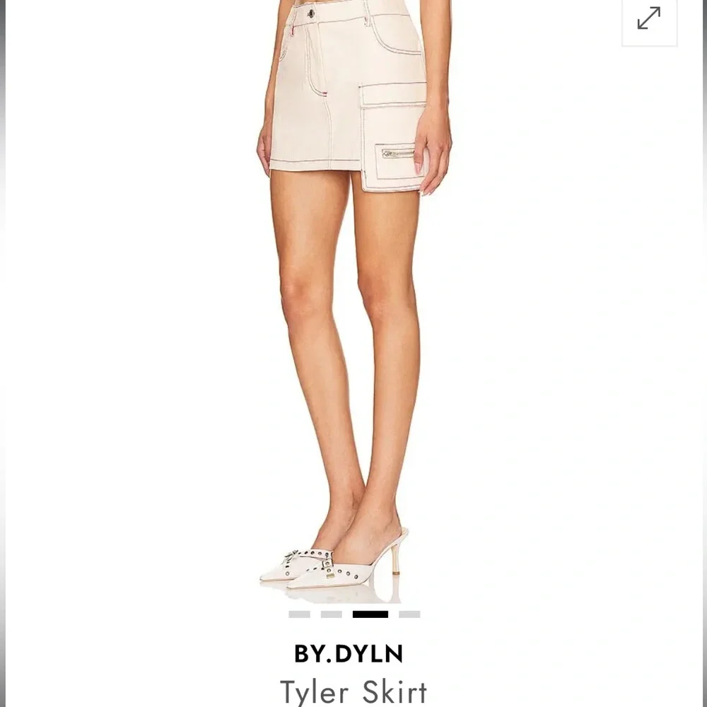 By.Dyln REVOLVE Skirt in cream bone with contrast stitching L Large